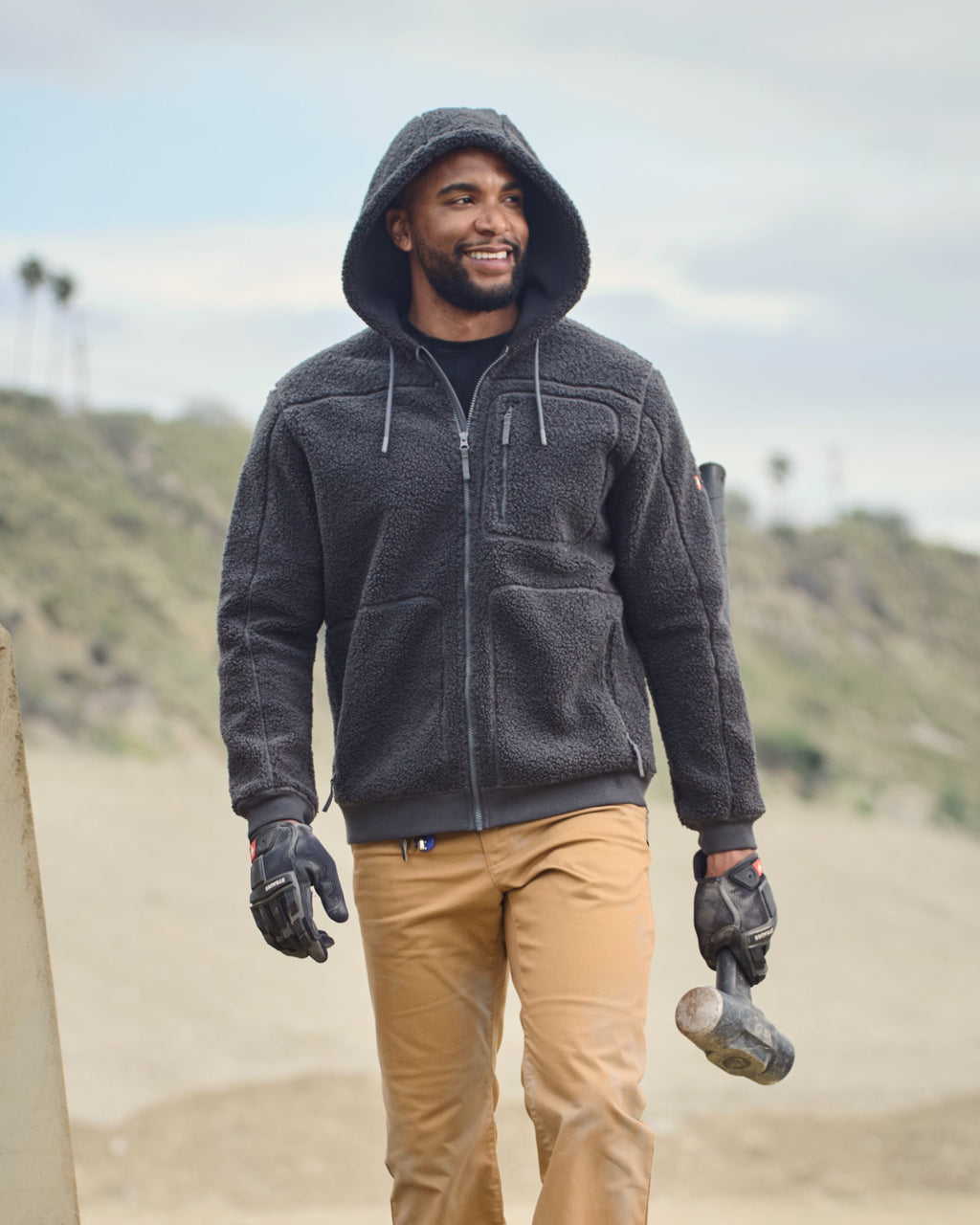 Hooded Sherpa Fleece Jacket e.s.e:pic