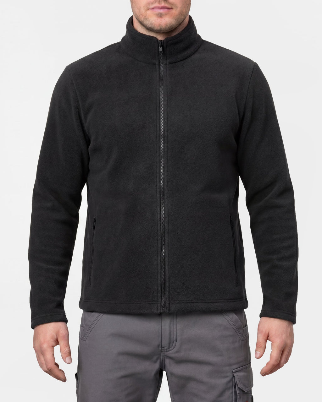 Fleecejacke mit durchgehendem Reißverschluss