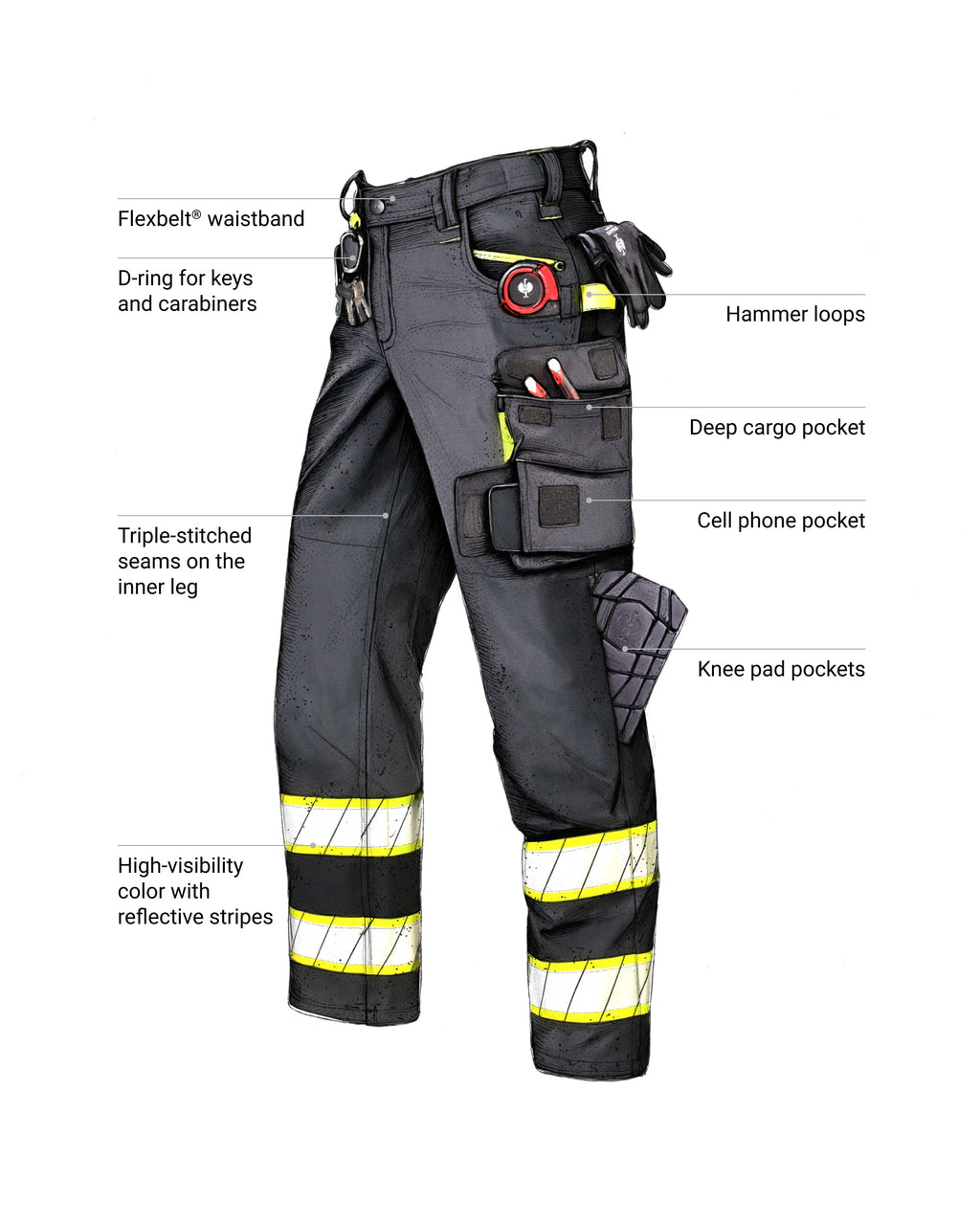 Enhanced Visibility Work Pants