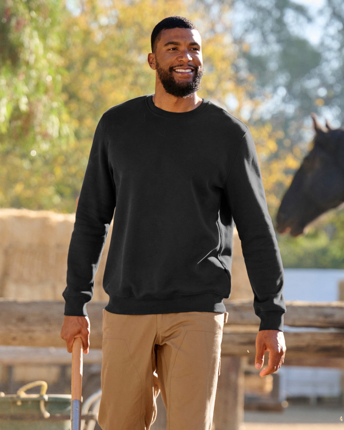 Cotton Poly Crew Neck Sweatshirt